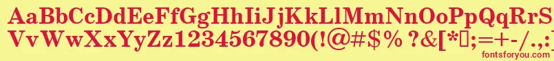 Schoolbookv.KzBold Font – Red Fonts on Yellow Background