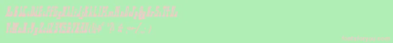 フォントChickenWireLady – 緑の背景にピンクのフォント