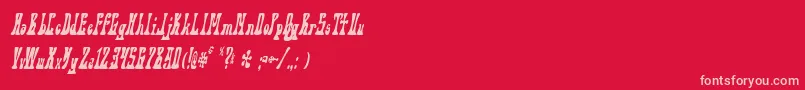 ChickenWireLady Font – Pink Fonts on Red Background
