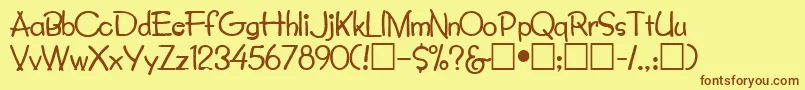 Шрифт LouisettaRegular – коричневые шрифты на жёлтом фоне