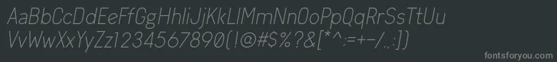 Шрифт ArvinLightItalic – серые шрифты на чёрном фоне