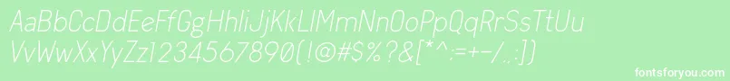 Шрифт ArvinLightItalic – белые шрифты на зелёном фоне