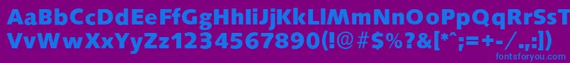 SaxonyserialXboldRegular Font – Blue Fonts on Purple Background