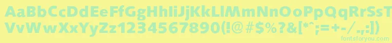 SaxonyserialXboldRegular Font – Green Fonts on Yellow Background