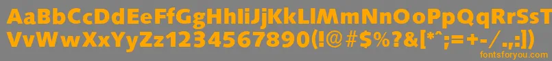 フォントSaxonyserialXboldRegular – オレンジの文字は灰色の背景にあります。