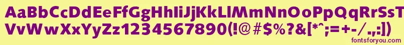 SaxonyserialXboldRegular Font – Purple Fonts on Yellow Background