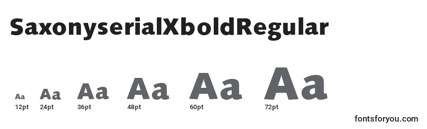 Размеры шрифта SaxonyserialXboldRegular
