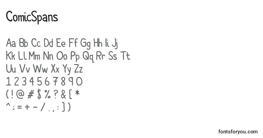 ComicSpans Font – alphabet, numbers, special characters
