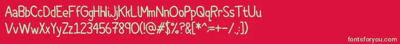 ComicSpans Font – Green Fonts on Red Background