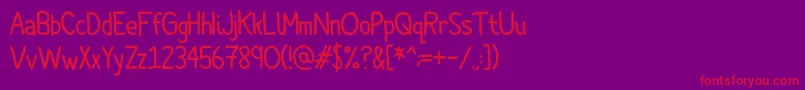ComicSpans-Schriftart – Rote Schriften auf violettem Hintergrund