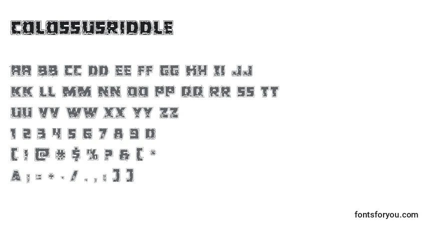 Schriftart Colossusriddle – Alphabet, Zahlen, spezielle Symbole