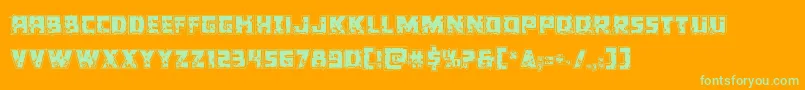 Weitere Informationen zur Colossusriddle-Schriftart Colossusriddle-Schriftart – Grüne Schriften auf orangefarbenem Hintergrund