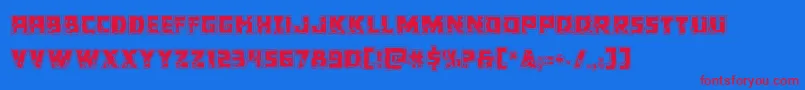 フォントColossusriddle – 赤い文字の青い背景
