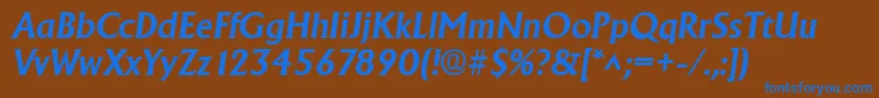 AdelonBoldItalic Font – Blue Fonts on Brown Background