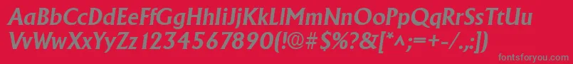 AdelonBoldItalic Font – Gray Fonts on Red Background