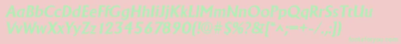 AdelonBoldItalic Font – Green Fonts on Pink Background