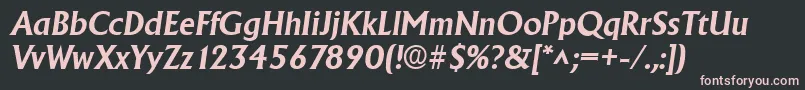 AdelonBoldItalic Font – Pink Fonts on Black Background