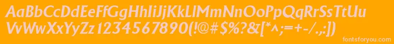AdelonBoldItalic Font – Pink Fonts on Orange Background