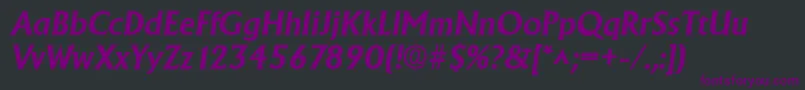 AdelonBoldItalic Font – Purple Fonts on Black Background