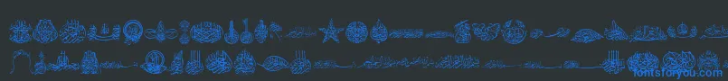 Czcionka Besmellah2 – niebieskie czcionki na czarnym tle