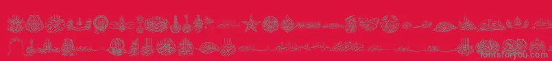 Besmellah2-Schriftart – Graue Schriften auf rotem Hintergrund