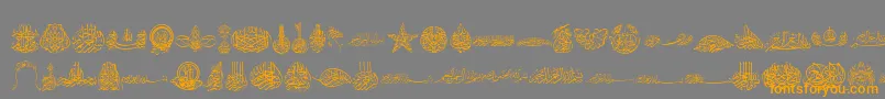 Besmellah2-Schriftart – Orangefarbene Schriften auf grauem Hintergrund