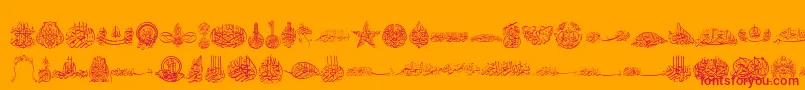 Fonte Besmellah2 – fontes vermelhas em um fundo laranja