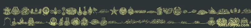 Besmellah2 Font – Yellow Fonts on Black Background
