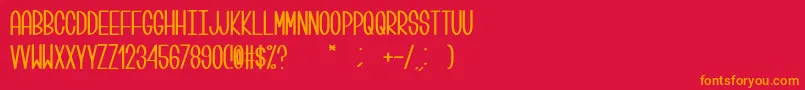 フォントCenti – 赤い背景にオレンジの文字