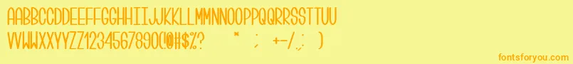 フォントCenti – オレンジの文字が黄色の背景にあります。
