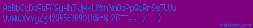 Peanutbuttercookies Font – Blue Fonts on Purple Background