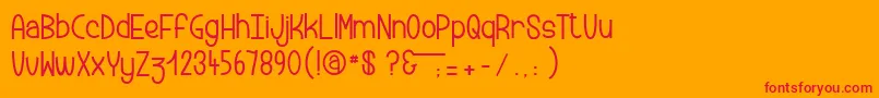 Peanutbuttercookies Font – Red Fonts on Orange Background