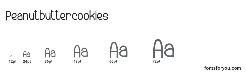 Размеры шрифта Peanutbuttercookies