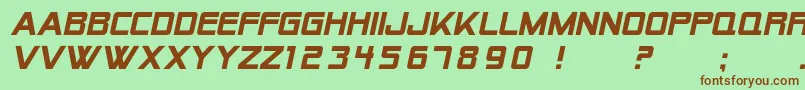 SfAlienEncountersSolidItalic Font – Brown Fonts on Green Background