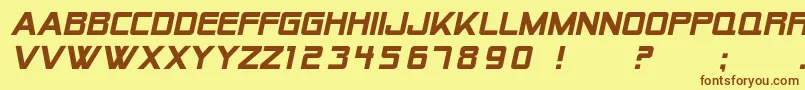 Шрифт SfAlienEncountersSolidItalic – коричневые шрифты на жёлтом фоне