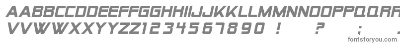 SfAlienEncountersSolidItalic-fontti – harmaat kirjasimet valkoisella taustalla