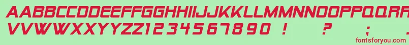 SfAlienEncountersSolidItalic Font – Red Fonts on Green Background