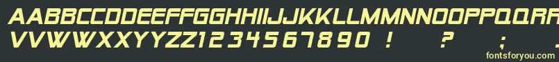 Шрифт SfAlienEncountersSolidItalic – жёлтые шрифты на чёрном фоне