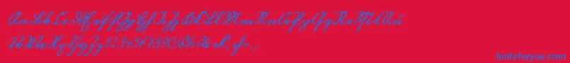 Blackletterhand Font – Blue Fonts on Red Background