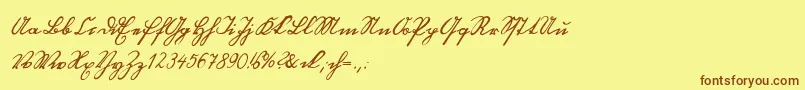 Fonte Blackletterhand – fontes marrons em um fundo amarelo