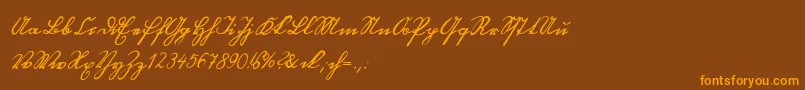 Blackletterhand Font – Orange Fonts on Brown Background