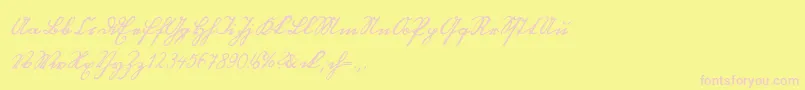 Blackletterhand Font – Pink Fonts on Yellow Background