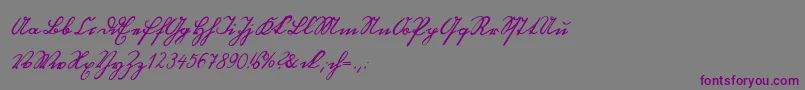 フォントBlackletterhand – 紫色のフォント、灰色の背景