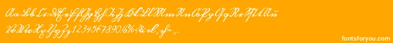 フォントBlackletterhand – オレンジの背景に白い文字