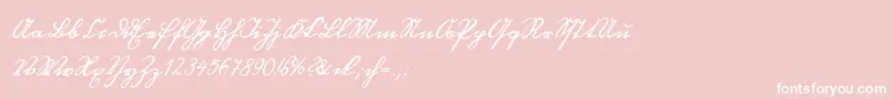 Blackletterhand-Schriftart – Weiße Schriften auf rosa Hintergrund