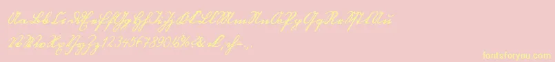 Blackletterhand Font – Yellow Fonts on Pink Background