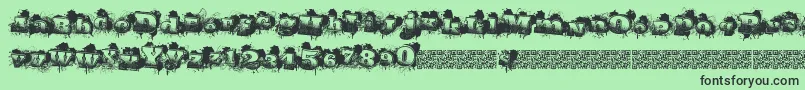 Citytags-fontti – mustat fontit vihreällä taustalla