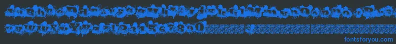 フォントCitytags – 黒い背景に青い文字