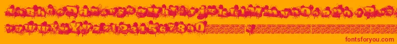 Citytags Font – Red Fonts on Orange Background