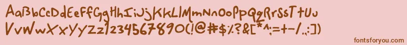 SpaceCowboy. Font – Brown Fonts on Pink Background